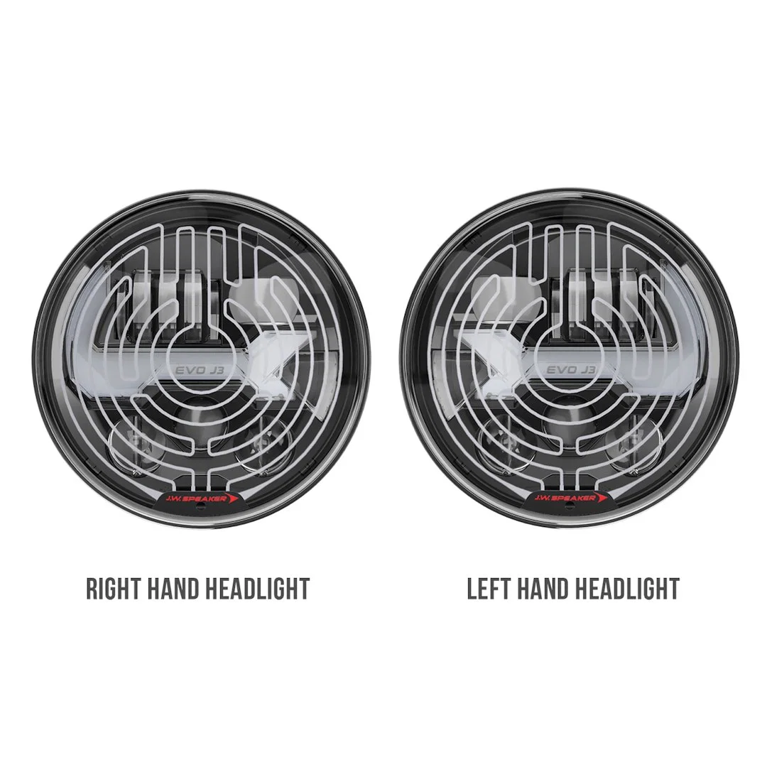 0557193 – JW SPEAKER Headlight Assembly, LED Bulb High And Low Projector Beam With Built In Turn Signal Clear/ Amber ...